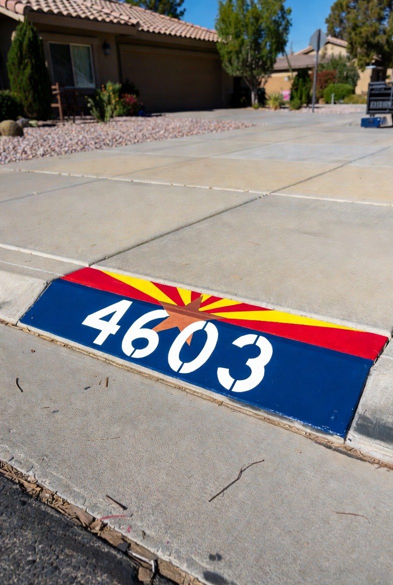 Arizona pride curb painting example